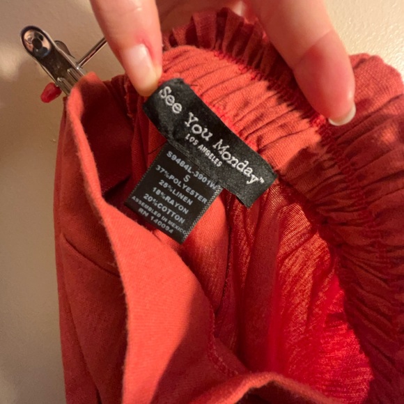 Red Button-Down Skirt - Picture 3 of 4